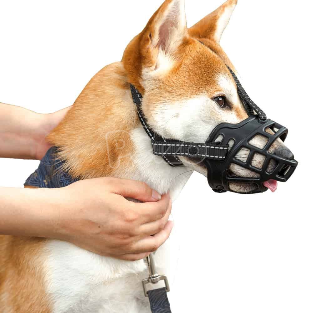 adjustable basket mouth muzzle cover for dog training bark bite chew control  HI 