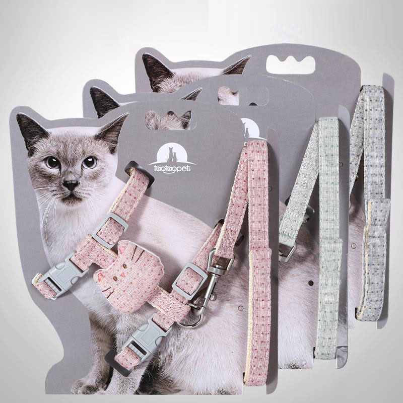 Stylish Kitty with Polka Dot Escape Proof Cat Harness and Leash