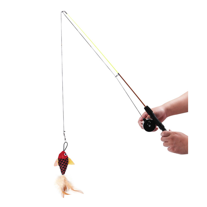 Funny Cat Teaser Wand Simulation Fishing Pole Stick Fish Cat Toy – Petzo