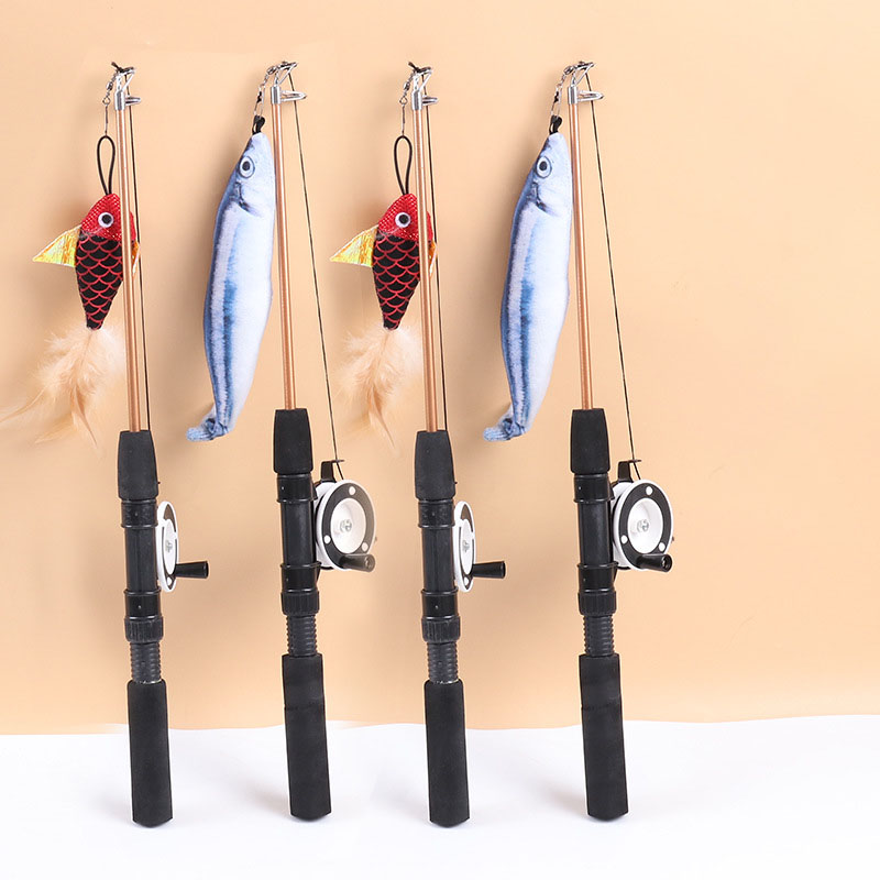 Funny Cat Teaser Wand Simulation Fishing Pole Stick Fish Cat Toy – Petzo