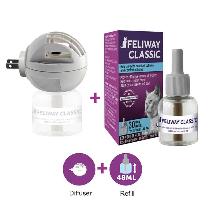 Feliway Classic Cat Calming Diffuser Kit for Cats (30 Day Starter Kit) –  Petzo