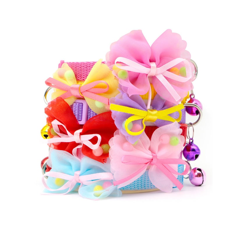 Chiffon Bow with Pastel Beads Collar for Small Breed – Petzo