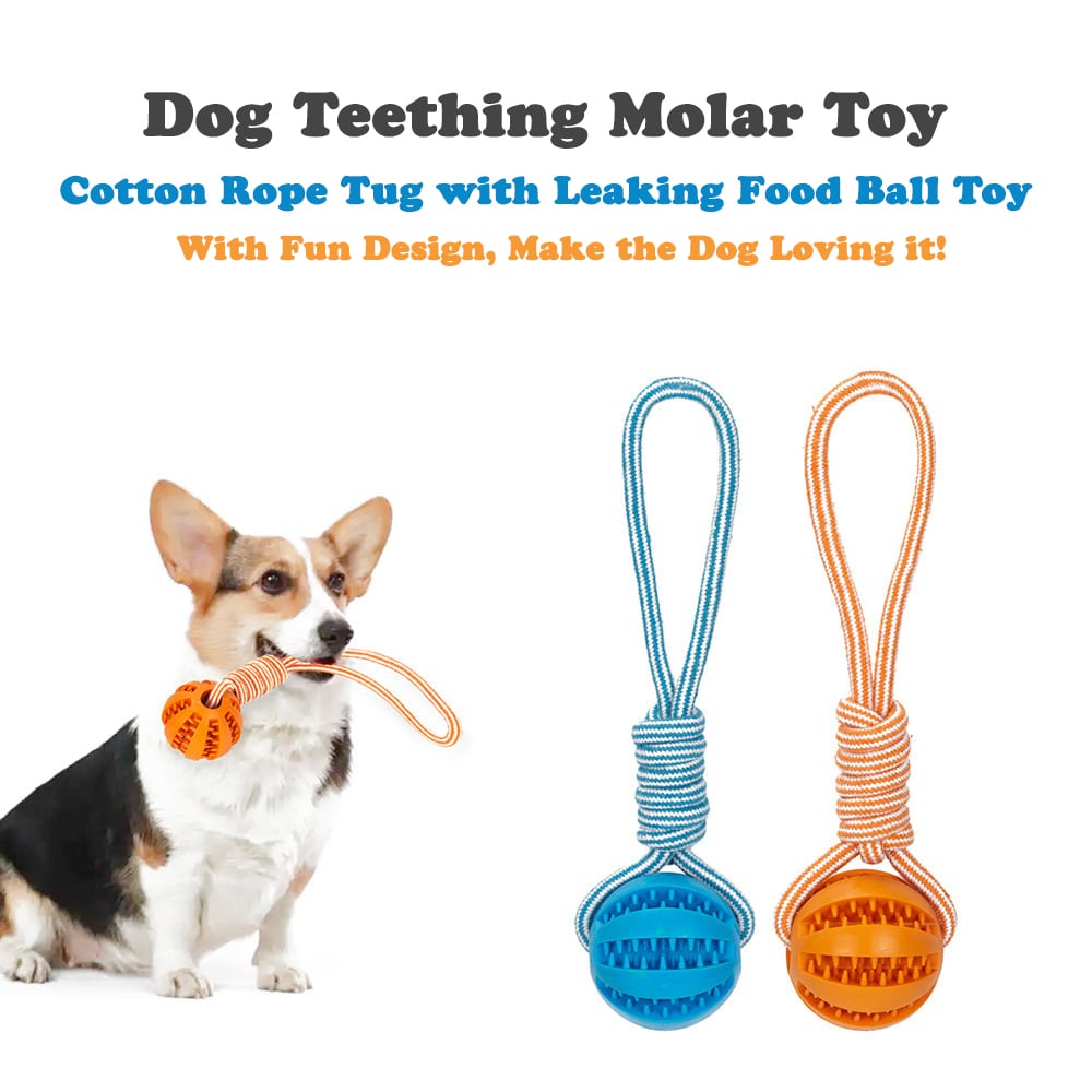 Rope Tug with Treats Dispenser Ball Chewing Interactive Dog Toy – Petzo